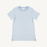 Carter Crewneck Beale Street Blue Stripe with Grantley Gray Stork