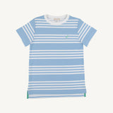 Carter Crewneck Saddle Ridge Stripe Sarasota Sky/ Worth Avenue White