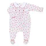 Chloe's Classics Smocked Collared Printed Girl Footie