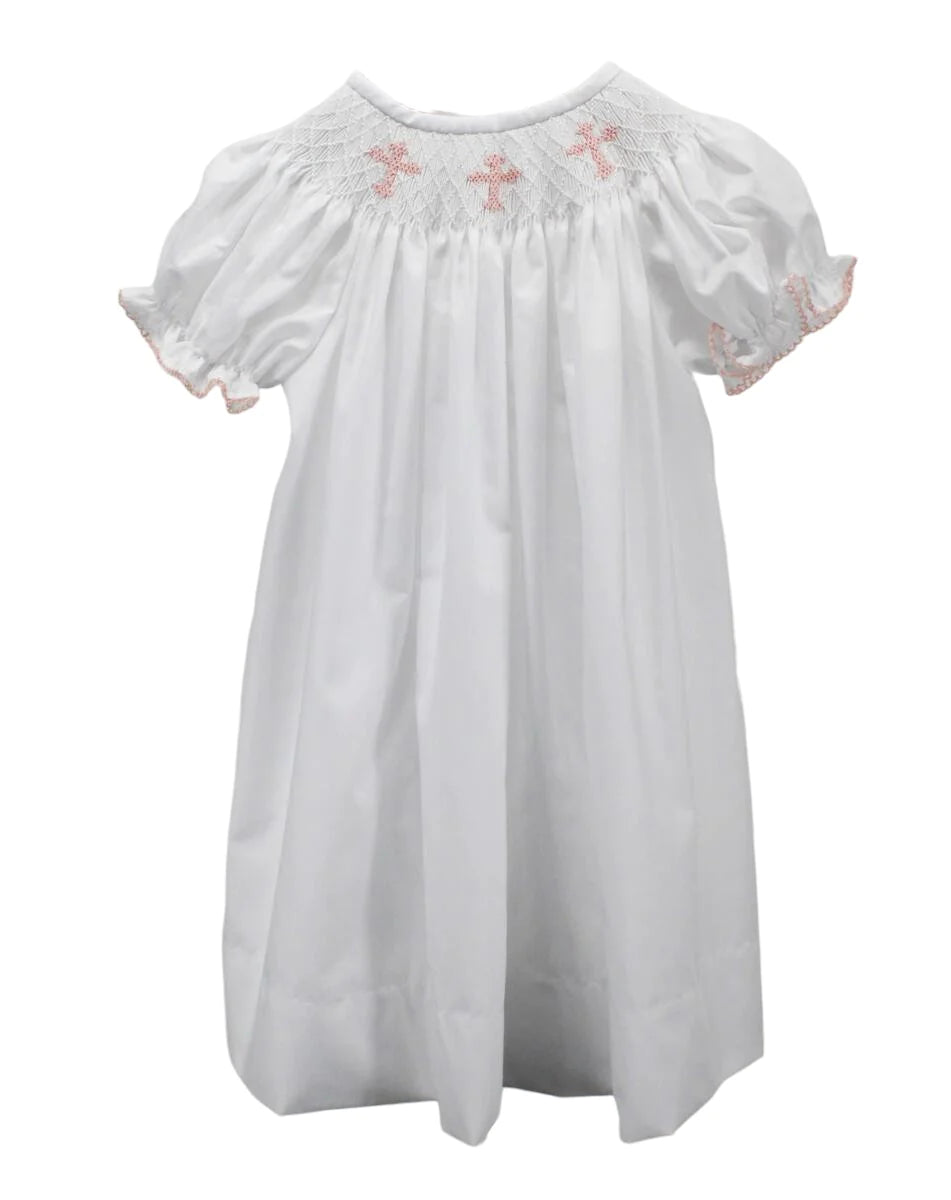 Baby Blessings Pink Crosses Sophia Dress