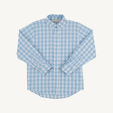 Dean's List Dress Shirt Barrington Blue Check with Worth Avenue White