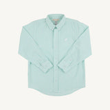 Dean's List Dress Shirt Turks Teal Windowpane/ Worth Avenue White