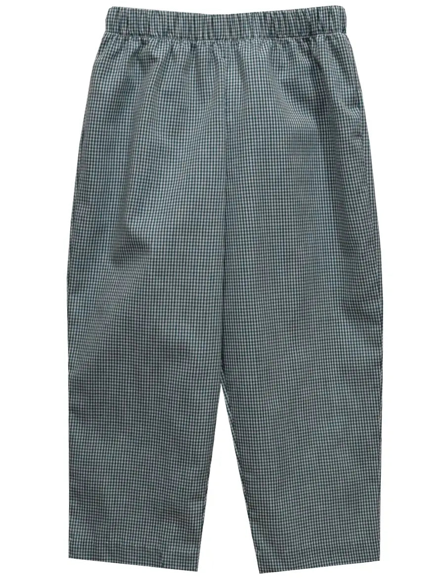 Boys Gingham Pull on Pants