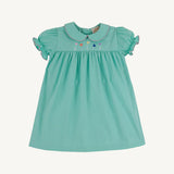 Holly Day Dress Broadcloth Turks Teal/ Flowers