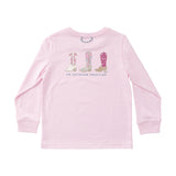 Girl's Long Sleeve Cotton T-shirt, Pink Tulle