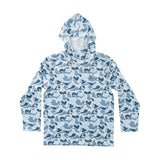 Kid's Pro Performance Hoodie T-shirt, Blue Break Point Camo
