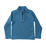 Boys Quilted Zip Pullover, Copen Blue