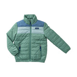 Boys Puffer Jacket, Frosty Spruce Colorblock