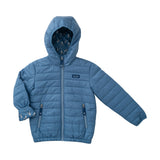 Boys Hooded Puffer Jacket, Copen Blue