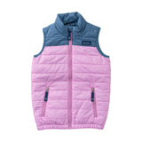 Girls Puffer Vest, Orchid Copen Blue Colorblock