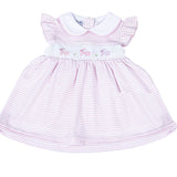 Hoppity Hop Classics Smocked Flutters Dress Set- Pink