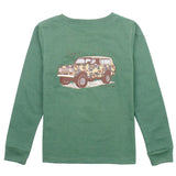 Boys Camo Truck Long Sleeve Fern Green