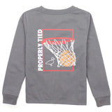 Boys Swoosh Long Sleeve Battleship Grey