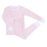 Mini Checks Long Pajamas - Pink