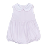 Mini Stripes Collared Sleeveless Bubble - Pink