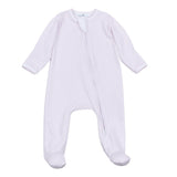 Mini Stripes Zip Footie - Pink