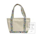 Mini Tote Coated Canvas - Posies Trim