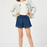 Hayden Smocked Waist Shorts- Navy