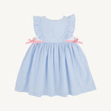 Pammy's Pinafore Dress Breakers Blue Seersucker with Sandpearl Pink 2T