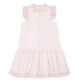 Girls Antique Floral Drop Waist Dress
