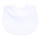 Solid Essentials White Bib with Pink Trim