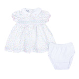 Clara's Classics Smocked Collared SS Dress Set- Pink