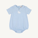Short Sleeve Biltmore Bubble Beale Street Blue with Worth Avenue White & Bunny Embroidery