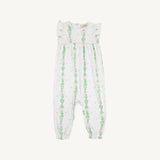 Sleeveless Leigh Ann Angel Sleeve Romper Fincastle Floral with Palm Beach Pink