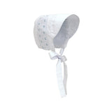 Sweetly Smocked Bonnet Worth Avenue White with Buckhead Blue