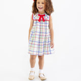 Sleeveless Stewart's Square Collar Dress