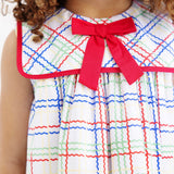 Sleeveless Stewart's Square Collar Dress