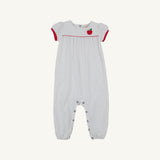 Penny's Playsuit- Nantucket Navy Microdot/ Richmond Red Apple