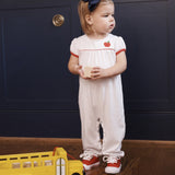 Penny's Playsuit- Nantucket Navy Microdot/ Richmond Red Apple