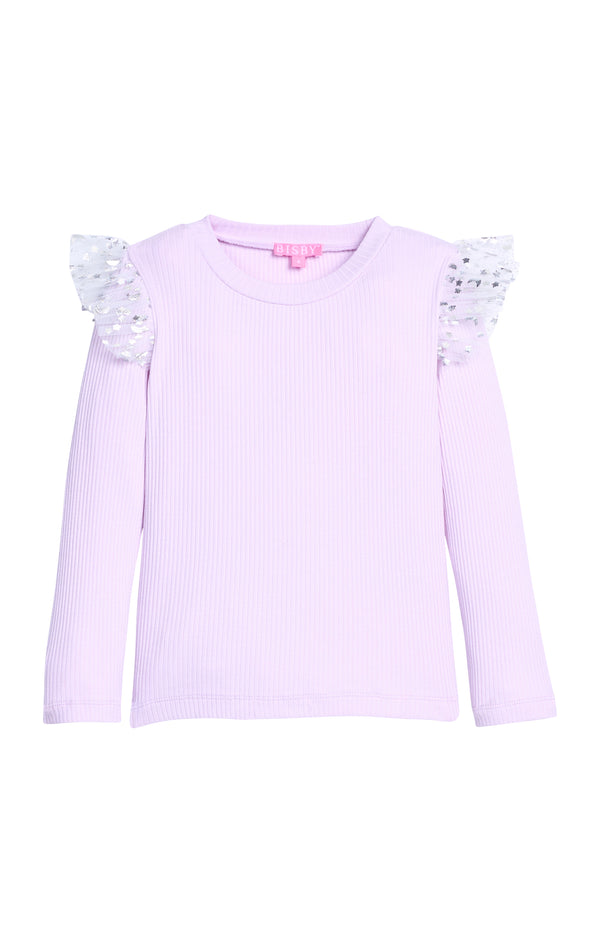 Sadie Tee - Lilac & Silver Sparkle Stars Lilac & Silver