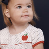 Penny's Playsuit- Nantucket Navy Microdot/ Richmond Red Apple