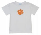 Clemson Tigers Embroidered White Knit- Long Sleeve