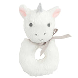 Elegant Baby Plush Rattle- White Unicorn
